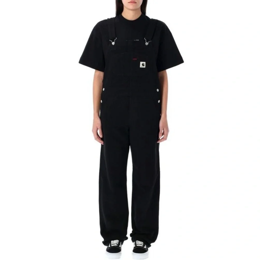 Carhartt WIP Bib Overalls Black Corduroy Size Medium - Picture 1 of 12